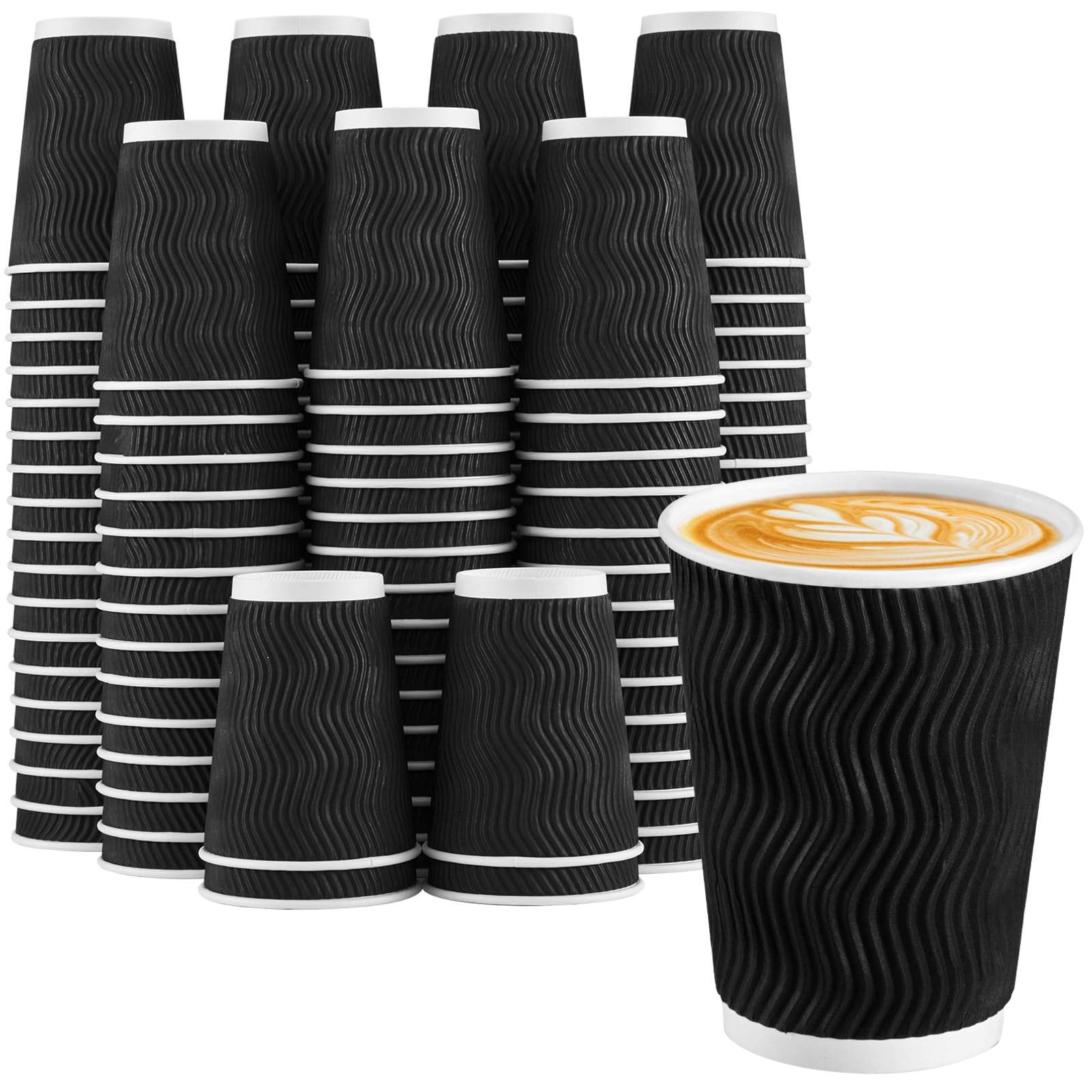 Black Disposable Coffee Cups 