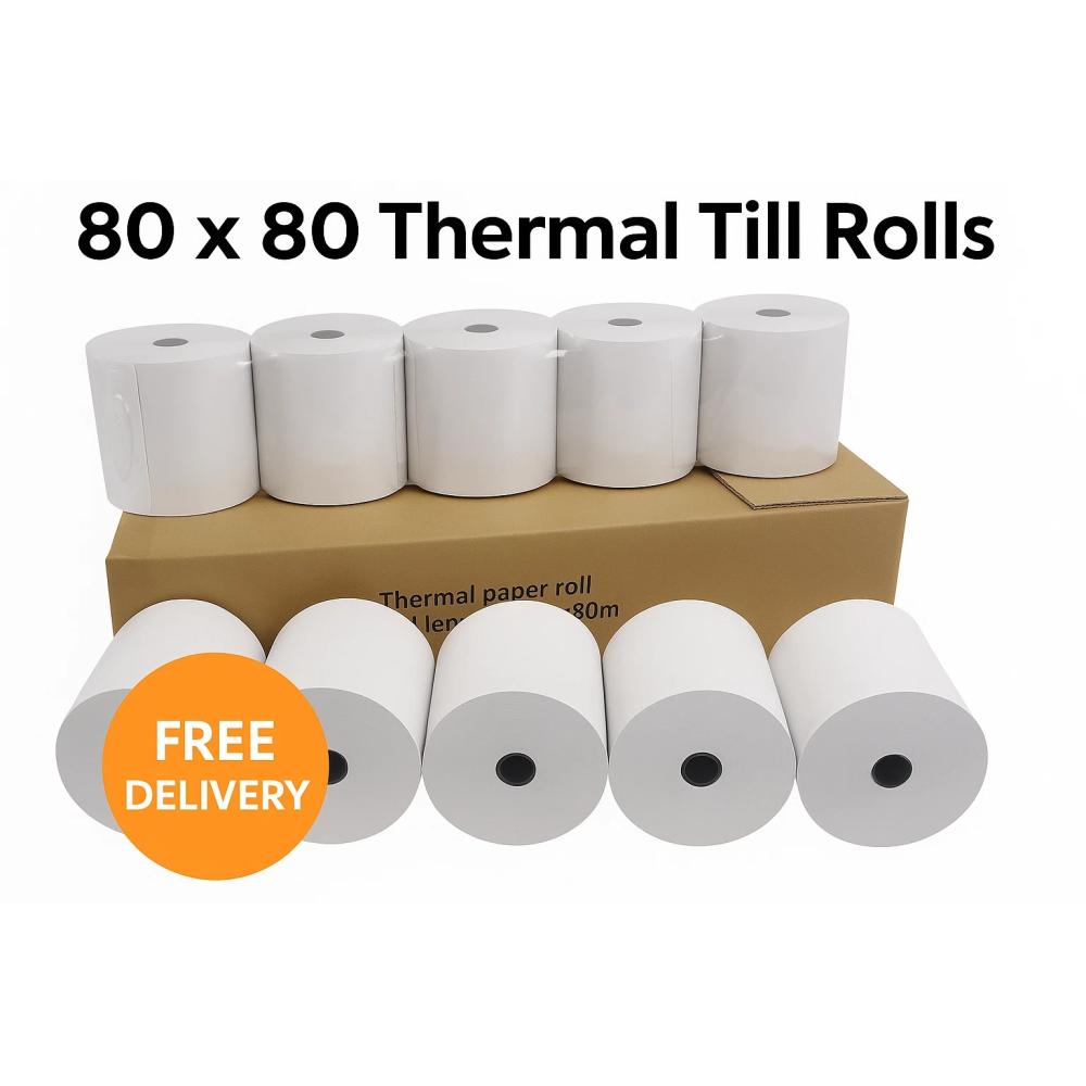 80x80 Thermal Till Rolls – High-Quality EPOS & Receipt Paper